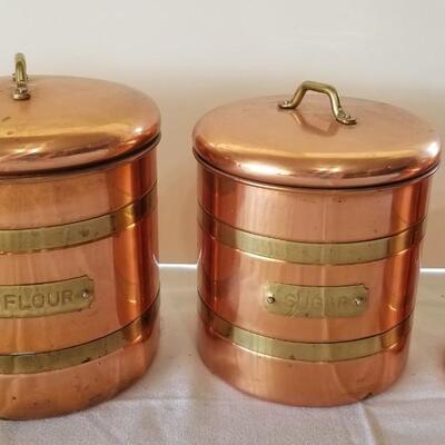 Lot #33 Copper Kitchen Canister Set