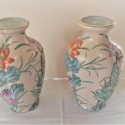 Lot #44  Pair of Contemporary Asian Style Vases