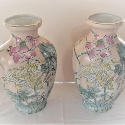 Lot #44  Pair of Contemporary Asian Style Vases