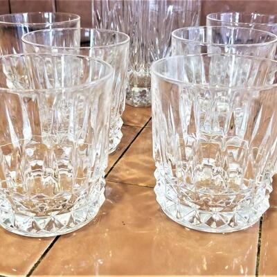 Lot #46  Decanter and 6 Crystal Rocks Glasses