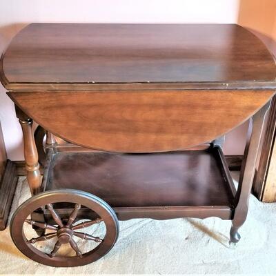 Lot #50  Vintage Colonial Style Tea/Bar Cart