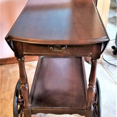 Lot #50  Vintage Colonial Style Tea/Bar Cart