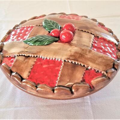 Lot #51  Cherry Pie Ceramic Pie Dish