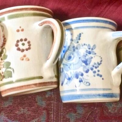 4 mugs cups mid century vintage hand painted Germany