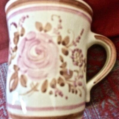 4 mugs cups mid century vintage hand painted Germany