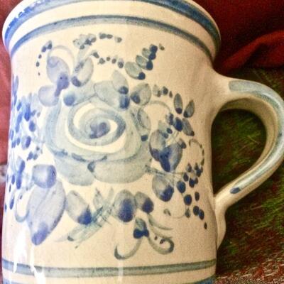 4 mugs cups mid century vintage hand painted Germany