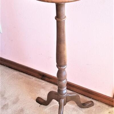 Lot #58  Solid Wood Three-leg Pedestal Table/Plant Stand