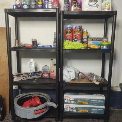 2 Shelving Units and Contents