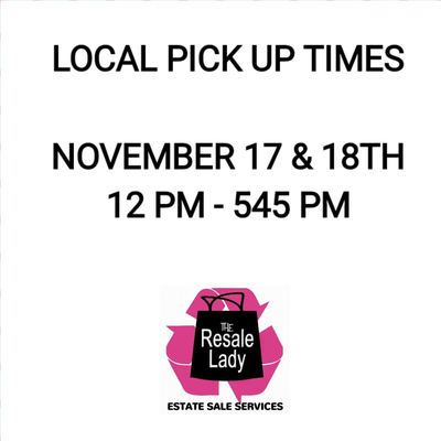 CLICK HERE FOR INFO ON LOCAL PICK UP