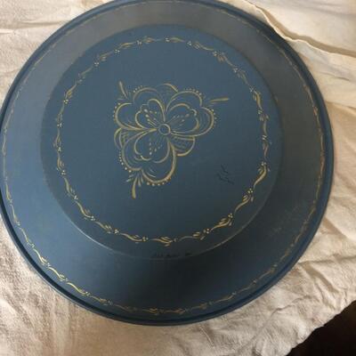 Tole Painted Wood Bowl