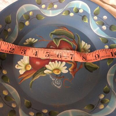 Tole Painted Wood Bowl