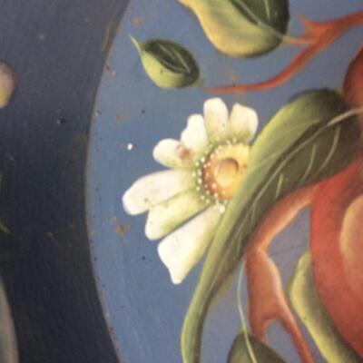 Tole Painted Wood Bowl