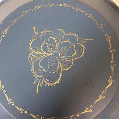 Tole Painted Wood Bowl