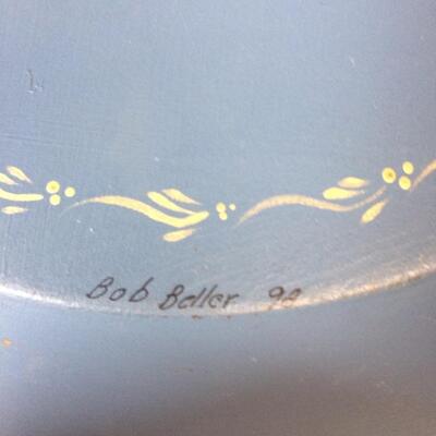 Tole Painted Wood Bowl
