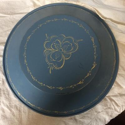 Tole Painted Wood Bowl