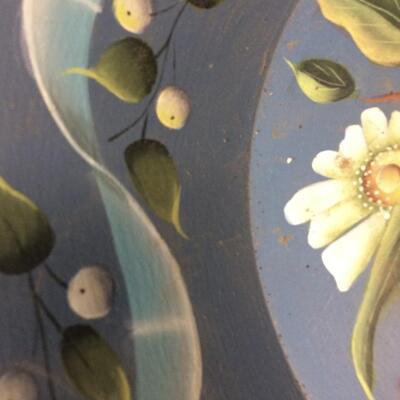Tole Painted Wood Bowl