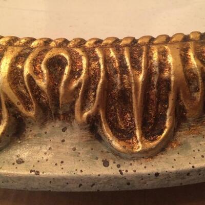 Ceiling 3 Light Fixture Metal White and Gold