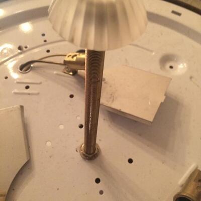 Ceiling 3 Light Fixture Metal White and Gold