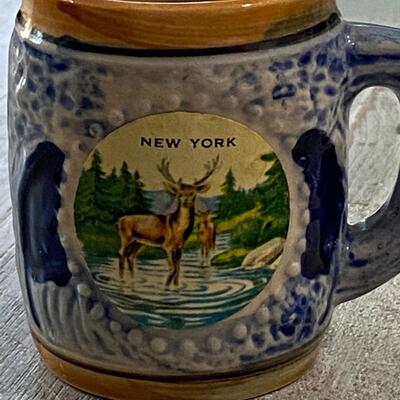 Vintage Miniature New York Travel Souvenir Beer Stein Toothpick Holder Japan