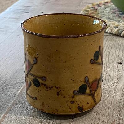 Vintage Mid Century Abstract Pottery Coffee Cup Mug