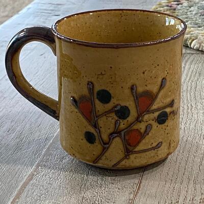 Vintage Mid Century Abstract Pottery Coffee Cup Mug