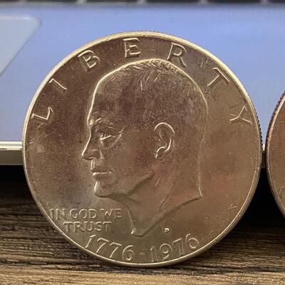 4 Eisenhower Bicentennial One Dollar Coins United States Currency 1776 1976 $1 No Mint Mark