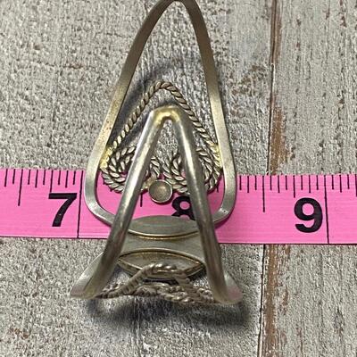 Silver Tone Cuff Bracelet Moonstone Opalescent Cabochon Center