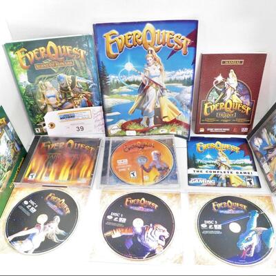 EVERQUEST w/ Video Game DISKS & PC Game Computer Manuals, Keyboard Guides LOT VINTAGE
