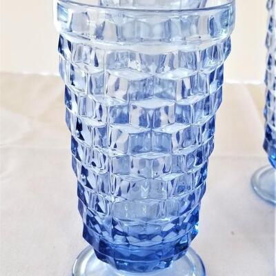 Lot #74  Set of 4 60's/70's Blue drinking glasses