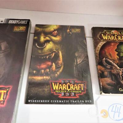 WORLD of WARCRAFT w/ SEALED DVD Trailer Vintage PC Video Computer Game Strategy Guide & Manual LOT