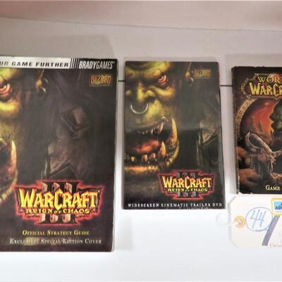 WORLD of WARCRAFT w/ SEALED DVD Trailer Vintage PC Video Computer Game Strategy Guide & Manual LOT