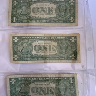 3x 1957 US Single Dollar Bills