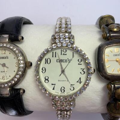 3 Stainless Steel Chicoâ€™s watches LOT