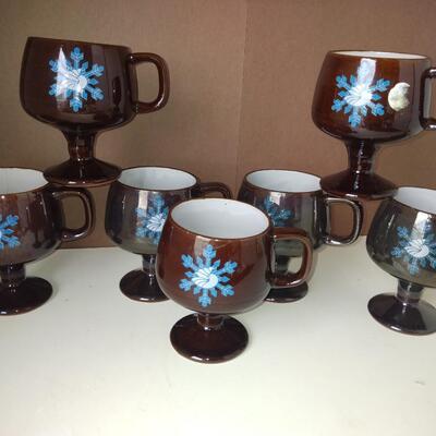 Christmas cups porcelain set of 7