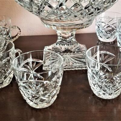 Lot #88 Stunning Rovelli Crystal Punch Bowl with cups/ladle