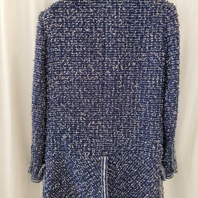 Chanel Navy Fantasy Tweed Layered Pocket Jacket