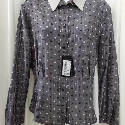 Emporio Armani Gray Silk polka dot blouse - New with tags - never worn