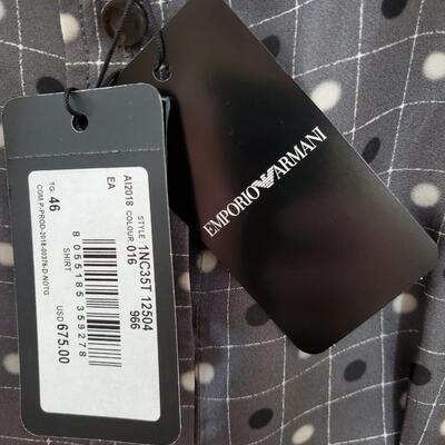 Emporio Armani Gray Silk polka dot blouse - New with tags - never worn