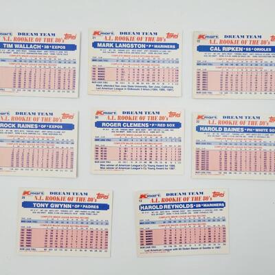 1989 KMART DREAM TEAM BASEBALL CARDS 8pc