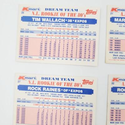 1989 KMART DREAM TEAM BASEBALL CARDS 8pc