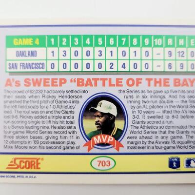 SCORE 1989 WORLD SERIES BASEBALL CARDS 6pc