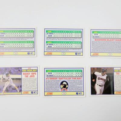SCORE 1989 WORLD SERIES BASEBALL CARDS 6pc
