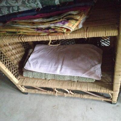 Wicker stand shelf  items not inc