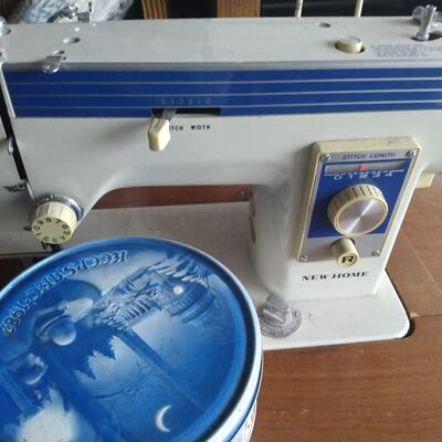 Sewing machine with folding down custom desk
