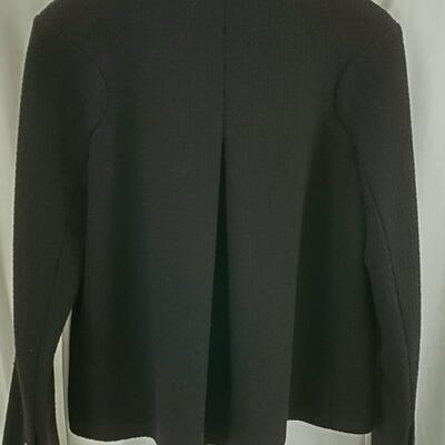Chanel black wool blend open front black jacket, size 40