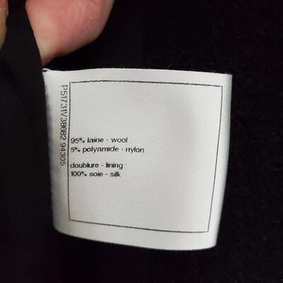 Chanel black wool blend open front black jacket, size 40
