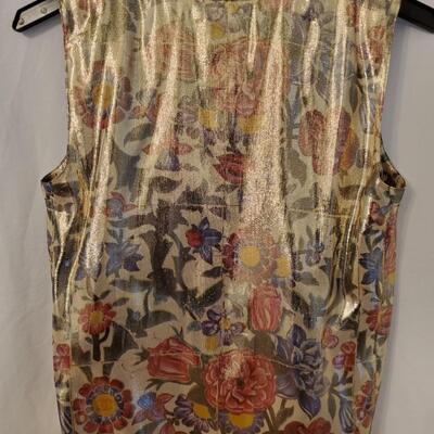 2015 Chanel Resort Collection Lame floral blouse size 44