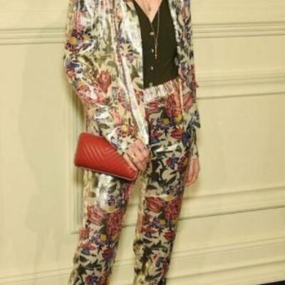 2015 Chanel Resort Collection Lame floral pants