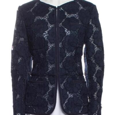 2016 Chanel Lace Navy Blue evening jacket - like new