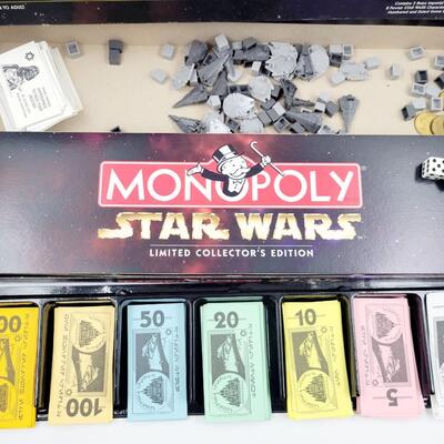 STAR WARS MONOPOLY GAME W/ PEWTER PLAYING PCS.